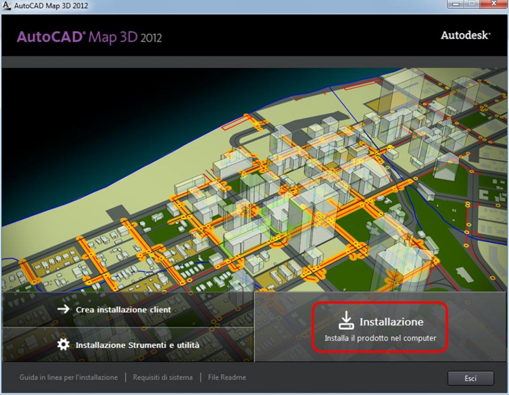Installazione Map 3D 2012 ita