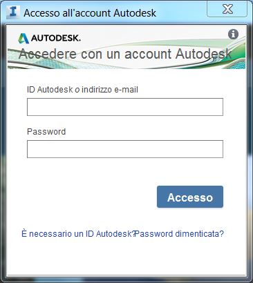 Accesso all'account Autodesk