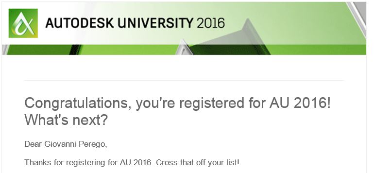 AutodeskUniversity2016RegistrationConfirmation